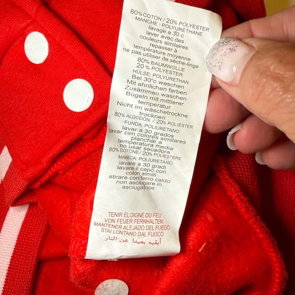 NWT PRETTYLITTLETHING Red & White Varsity Cropped Bomber Jacket  Size S‎ - Picture 8 of 12